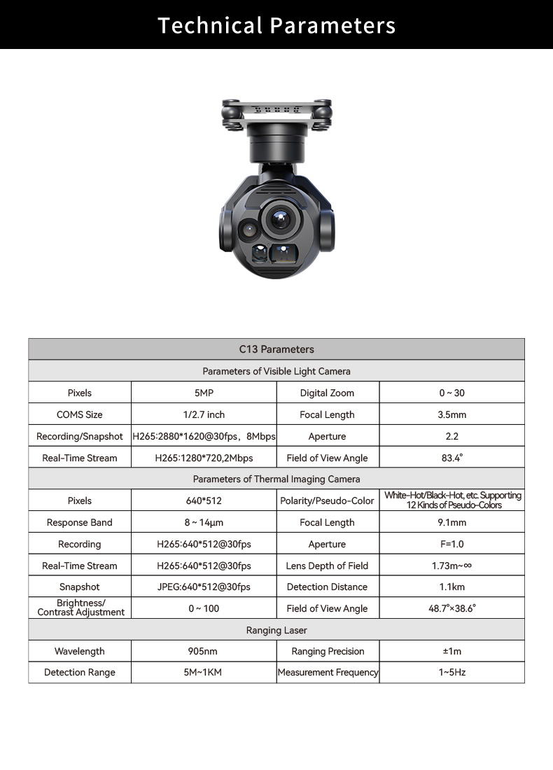 Skydriod C13 High-Definition Multifunction Three-Light Gimbal 13 C13%E8%AF%A6%E6%83%85%E5%9B%BE %E8%8B%B1%E6%96%87 10